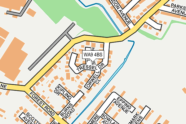 WA9 4BS map - OS OpenMap – Local (Ordnance Survey)