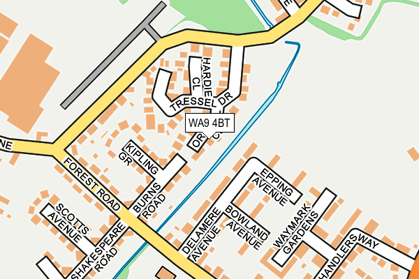 WA9 4BT map - OS OpenMap – Local (Ordnance Survey)