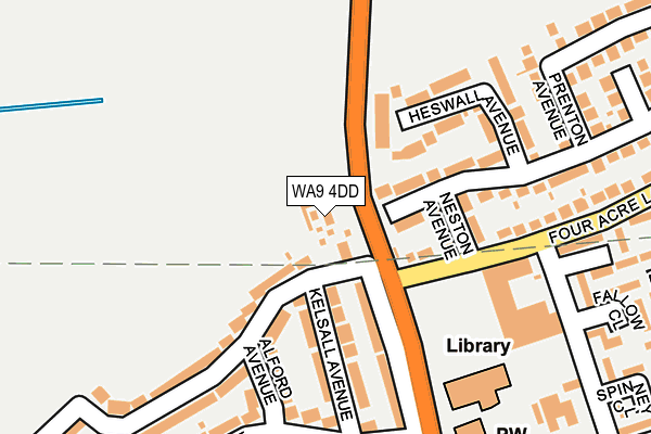 WA9 4DD map - OS OpenMap – Local (Ordnance Survey)
