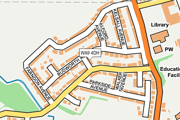 WA9 4DH map - OS OpenMap – Local (Ordnance Survey)