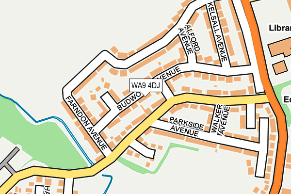 WA9 4DJ map - OS OpenMap – Local (Ordnance Survey)