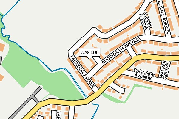 WA9 4DL map - OS OpenMap – Local (Ordnance Survey)