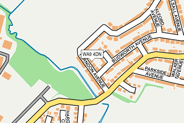 WA9 4DN map - OS OpenMap – Local (Ordnance Survey)