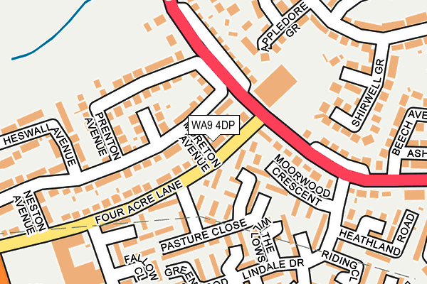 WA9 4DP map - OS OpenMap – Local (Ordnance Survey)