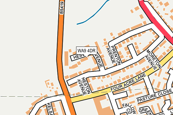 WA9 4DR map - OS OpenMap – Local (Ordnance Survey)
