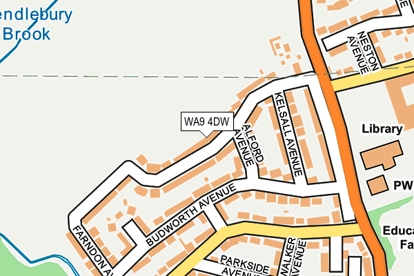 WA9 4DW map - OS OpenMap – Local (Ordnance Survey)