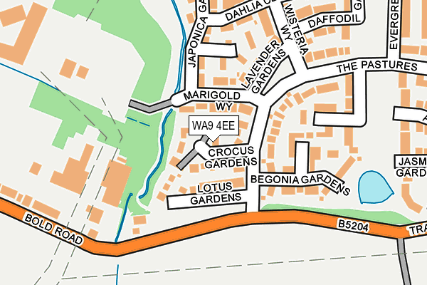WA9 4EE map - OS OpenMap – Local (Ordnance Survey)