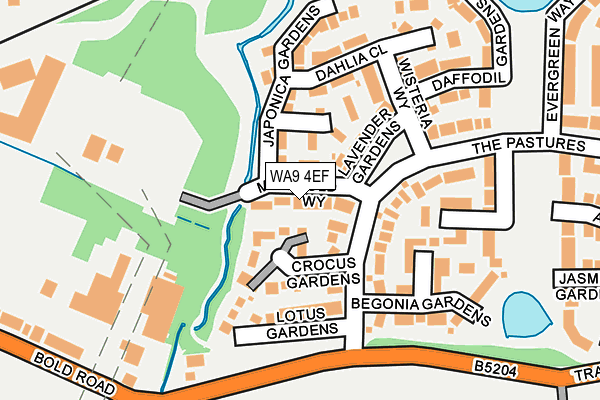 WA9 4EF map - OS OpenMap – Local (Ordnance Survey)