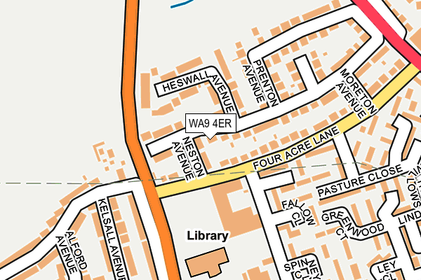 WA9 4ER map - OS OpenMap – Local (Ordnance Survey)