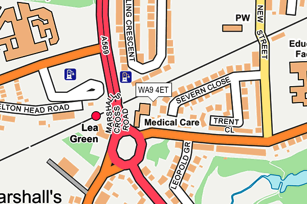 WA9 4ET map - OS OpenMap – Local (Ordnance Survey)