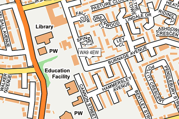 WA9 4EW map - OS OpenMap – Local (Ordnance Survey)