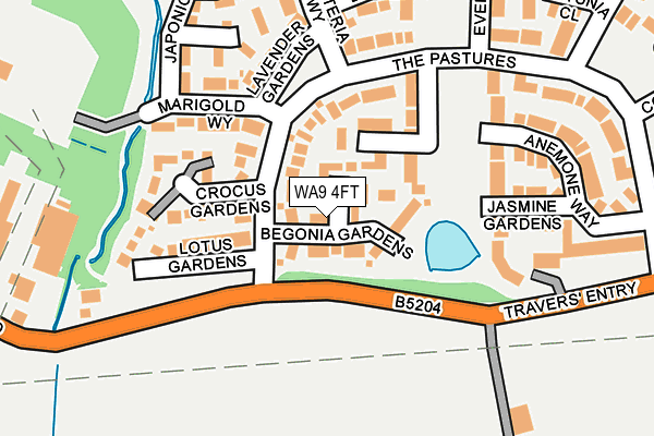 WA9 4FT map - OS OpenMap – Local (Ordnance Survey)