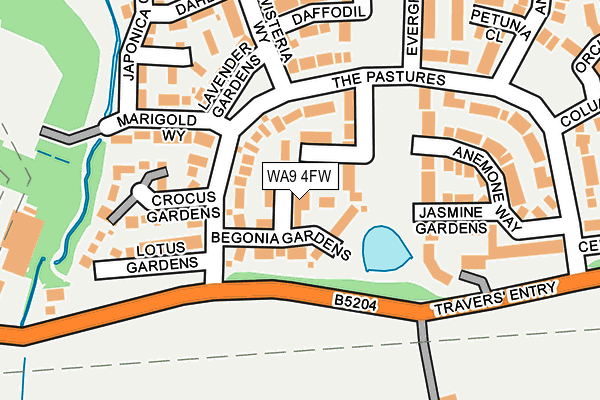 WA9 4FW map - OS OpenMap – Local (Ordnance Survey)