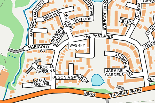WA9 4FY map - OS OpenMap – Local (Ordnance Survey)
