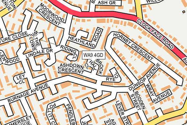 WA9 4GD map - OS OpenMap – Local (Ordnance Survey)