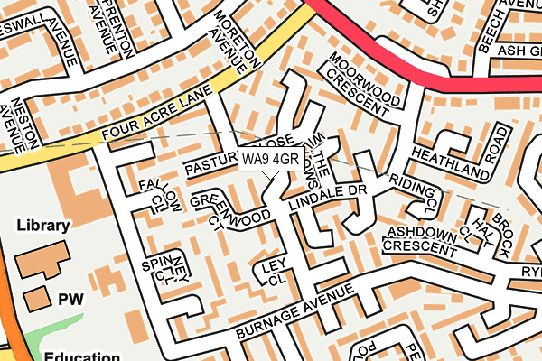 WA9 4GR map - OS OpenMap – Local (Ordnance Survey)