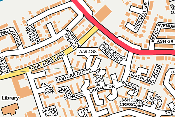 WA9 4GS map - OS OpenMap – Local (Ordnance Survey)