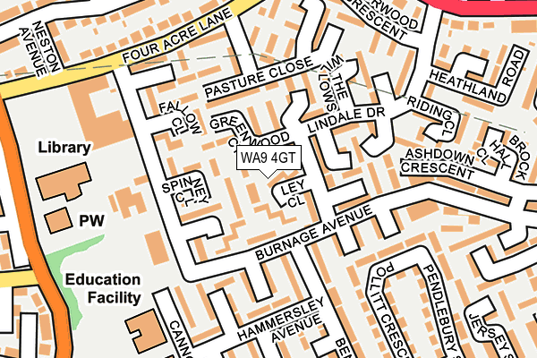 WA9 4GT map - OS OpenMap – Local (Ordnance Survey)