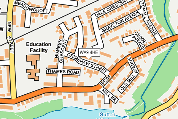 WA9 4HE map - OS OpenMap – Local (Ordnance Survey)