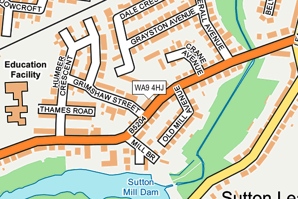 WA9 4HJ map - OS OpenMap – Local (Ordnance Survey)