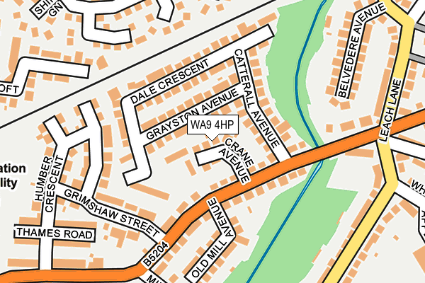 WA9 4HP map - OS OpenMap – Local (Ordnance Survey)