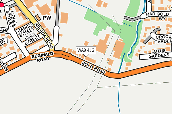 WA9 4JG map - OS OpenMap – Local (Ordnance Survey)