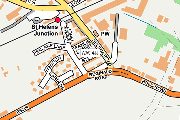WA9 4JJ map - OS OpenMap – Local (Ordnance Survey)
