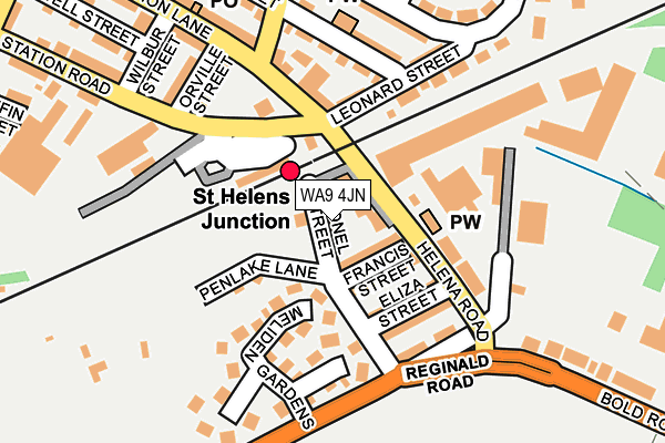 WA9 4JN map - OS OpenMap – Local (Ordnance Survey)