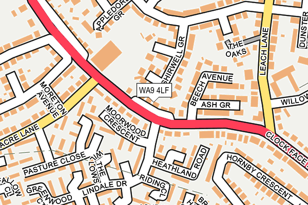 WA9 4LF map - OS OpenMap – Local (Ordnance Survey)