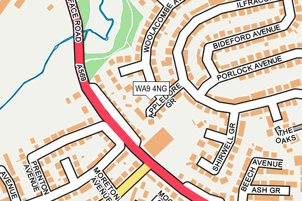 WA9 4NG map - OS OpenMap – Local (Ordnance Survey)