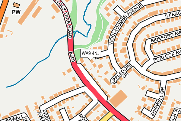 WA9 4NJ map - OS OpenMap – Local (Ordnance Survey)