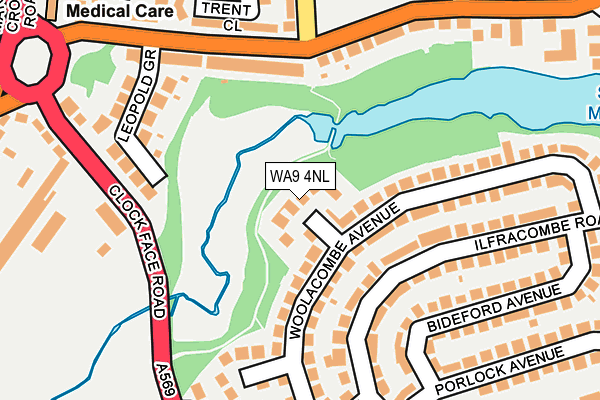 WA9 4NL map - OS OpenMap – Local (Ordnance Survey)