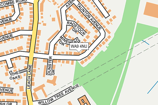 WA9 4NU map - OS OpenMap – Local (Ordnance Survey)