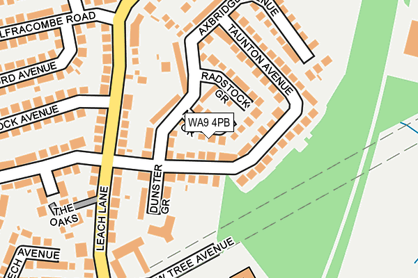 WA9 4PB map - OS OpenMap – Local (Ordnance Survey)