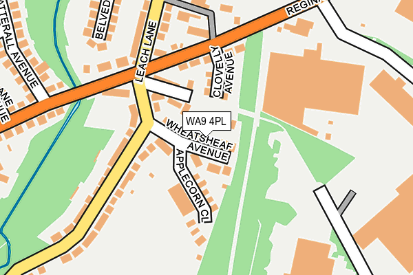 WA9 4PL map - OS OpenMap – Local (Ordnance Survey)