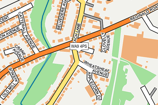 WA9 4PS map - OS OpenMap – Local (Ordnance Survey)