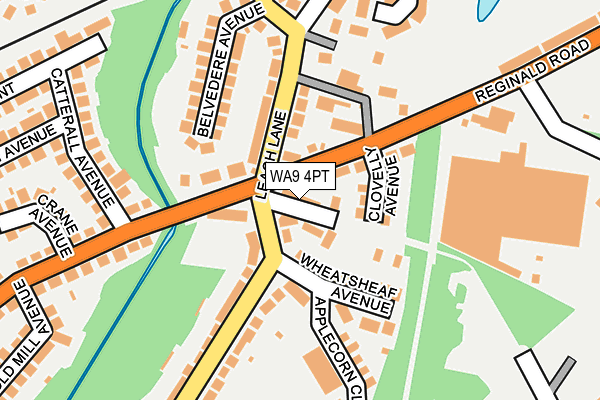 WA9 4PT map - OS OpenMap – Local (Ordnance Survey)