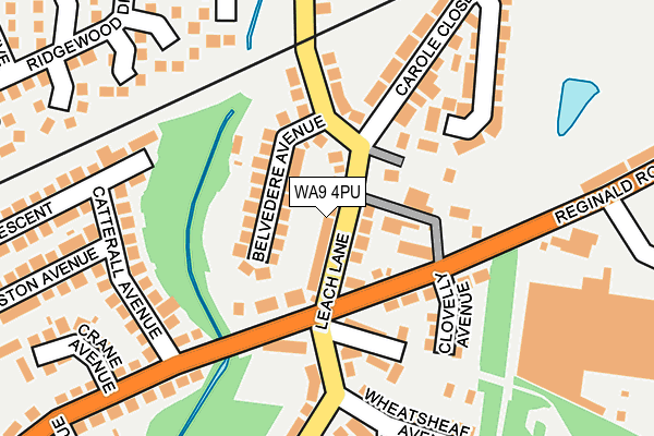 WA9 4PU map - OS OpenMap – Local (Ordnance Survey)