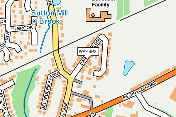 WA9 4PX map - OS OpenMap – Local (Ordnance Survey)
