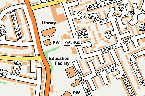 WA9 4QB map - OS OpenMap – Local (Ordnance Survey)