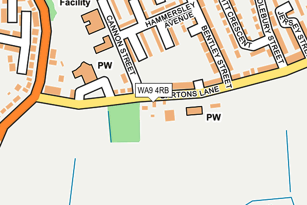WA9 4RB map - OS OpenMap – Local (Ordnance Survey)