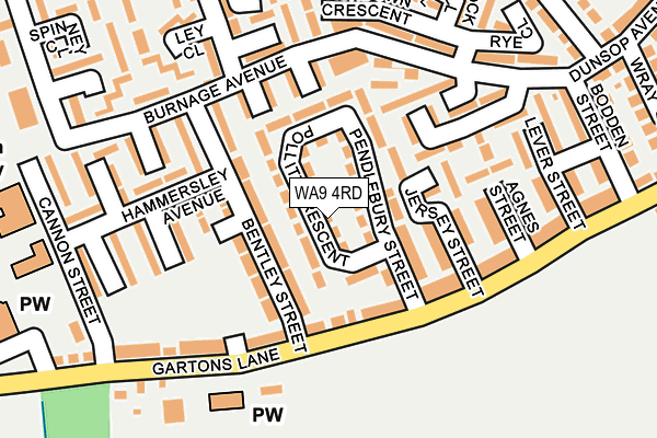 WA9 4RD map - OS OpenMap – Local (Ordnance Survey)