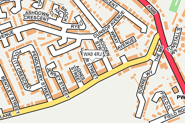 WA9 4RJ map - OS OpenMap – Local (Ordnance Survey)