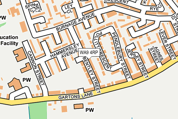 WA9 4RP map - OS OpenMap – Local (Ordnance Survey)