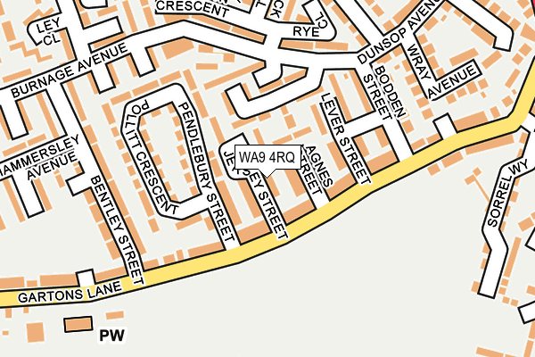 WA9 4RQ map - OS OpenMap – Local (Ordnance Survey)