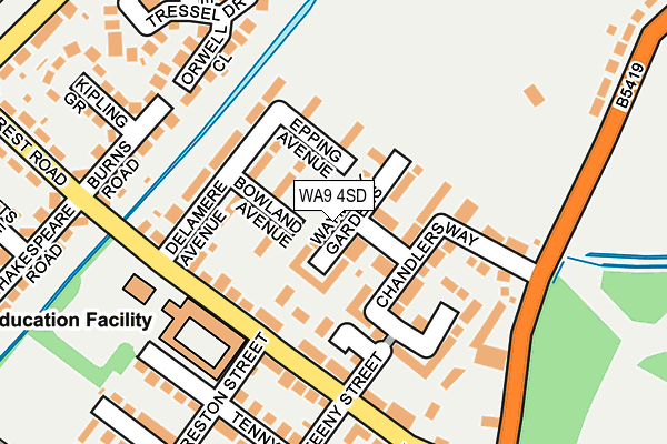 WA9 4SD map - OS OpenMap – Local (Ordnance Survey)