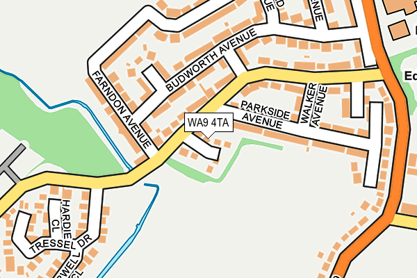 WA9 4TA map - OS OpenMap – Local (Ordnance Survey)