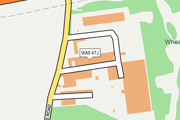 WA9 4TJ map - OS OpenMap – Local (Ordnance Survey)