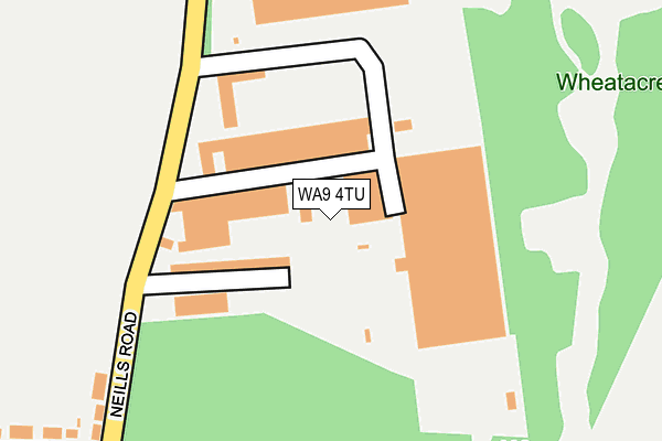 WA9 4TU map - OS OpenMap – Local (Ordnance Survey)