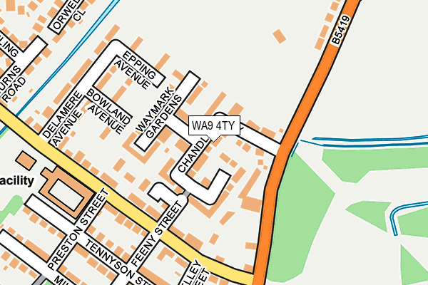 WA9 4TY map - OS OpenMap – Local (Ordnance Survey)